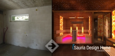 Kombinierte eingebaute Sauna mit Salz