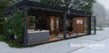 Garten sauna mit whirpool