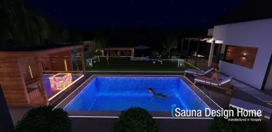 Garten mit Schwimmbecke und Sauna Garten mit Schwimmbecke und Sauna