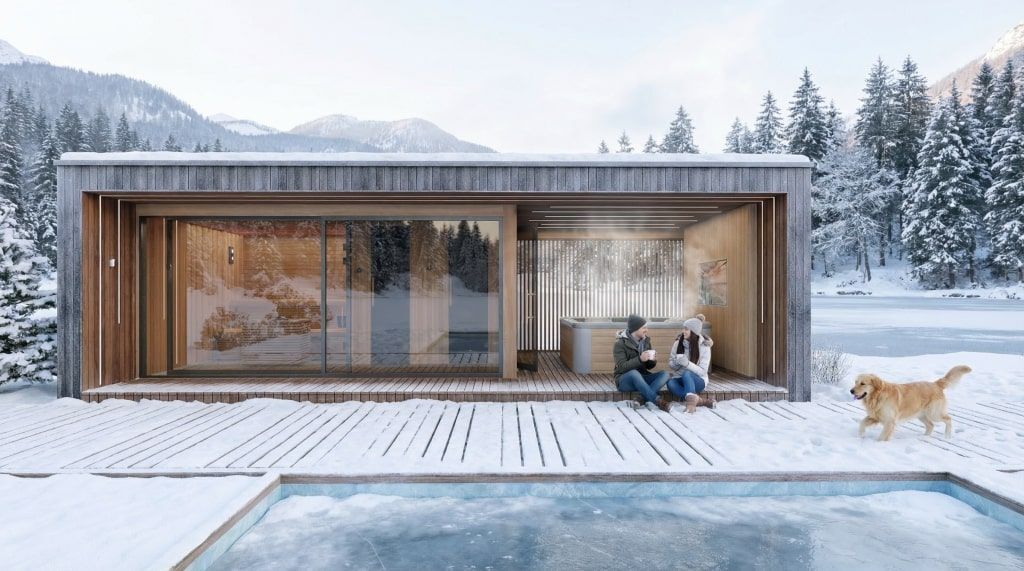 Außensauna, Wellnesshaus, Mini Ferienhaus in individuellen Größen Außensauna, Wellnesshaus, Mini Ferienhaus in individuellen Größen