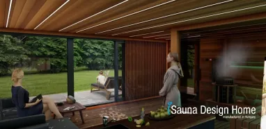 Saunahaus Design Holz Sichtschutz