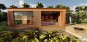 Exterieur Design, individuelles Saunahaus für Bikram Yoga