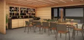 Saunahaus mit mehr Funktionen, mit Küche