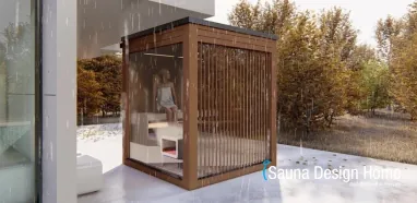 Modern Aussensauna mit Sichtschutz Modern Aussensauna mit Sichtschutz