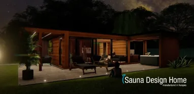 Saunahaus mit Ruheraum mit Dusche WC
