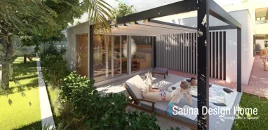 Einzigartiges Saunahaus mit Pergola Einzigartiges Saunahaus mit Pergola