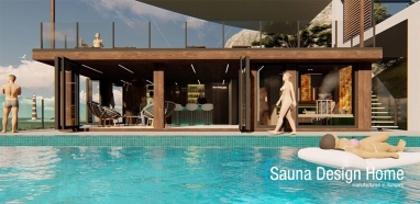 Saunahaus mit Pool