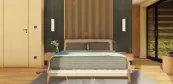 Design Wand aus Holz im Schlafzimmer
