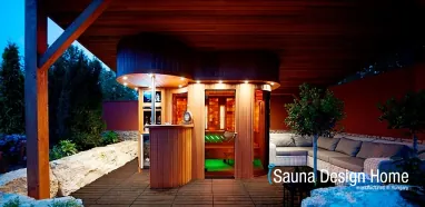 Individuelles Saunahaus im Garten, Kombiniertes Aussensauna Haus Individuelles Saunahaus im Garten, Kombiniertes Aussensauna Haus