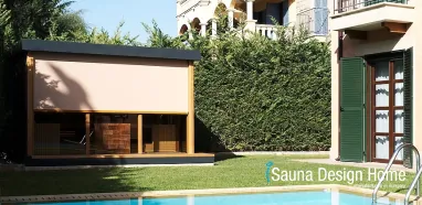 Sauna im Garten mit Pool, direkt vom Saunahersteller Wien Sauna im Garten mit Pool, direkt vom Saunahersteller Wien