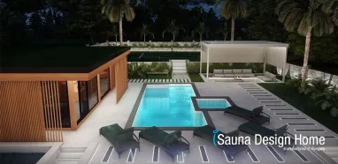 Privat Wellness Terrasse mit Poolhaus