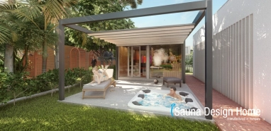 Saunahaus im Garten - privat Wellness mit Whirlpool