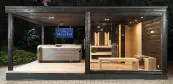 Panorama Sauna mit Dusche