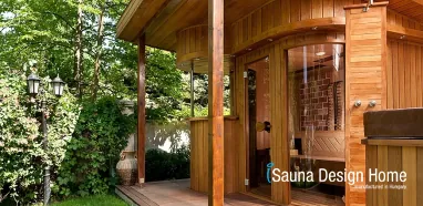 Gartensauna mit Himalaya Salzziegel