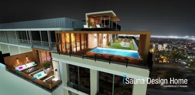 Sauna Terrasse mit Whirlpool