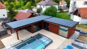 Individuelles Wellnesshaus aus der Vogelperspektive Individuelles Wellnesshaus aus der Vogelperspektive