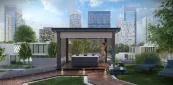 Outdoor-Pergola in Esche grau wasserdicht mit BLUETOOTH-Soundsystem