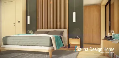 Design Massivholz Lamellen im ZImmer