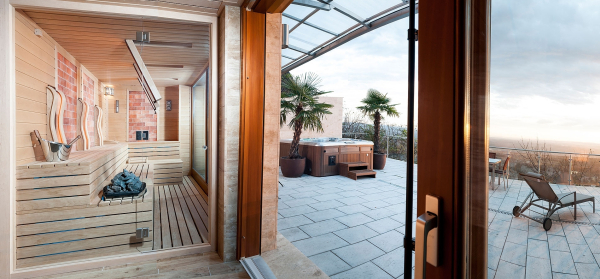 Wellness Garten, kombinierte Sauna